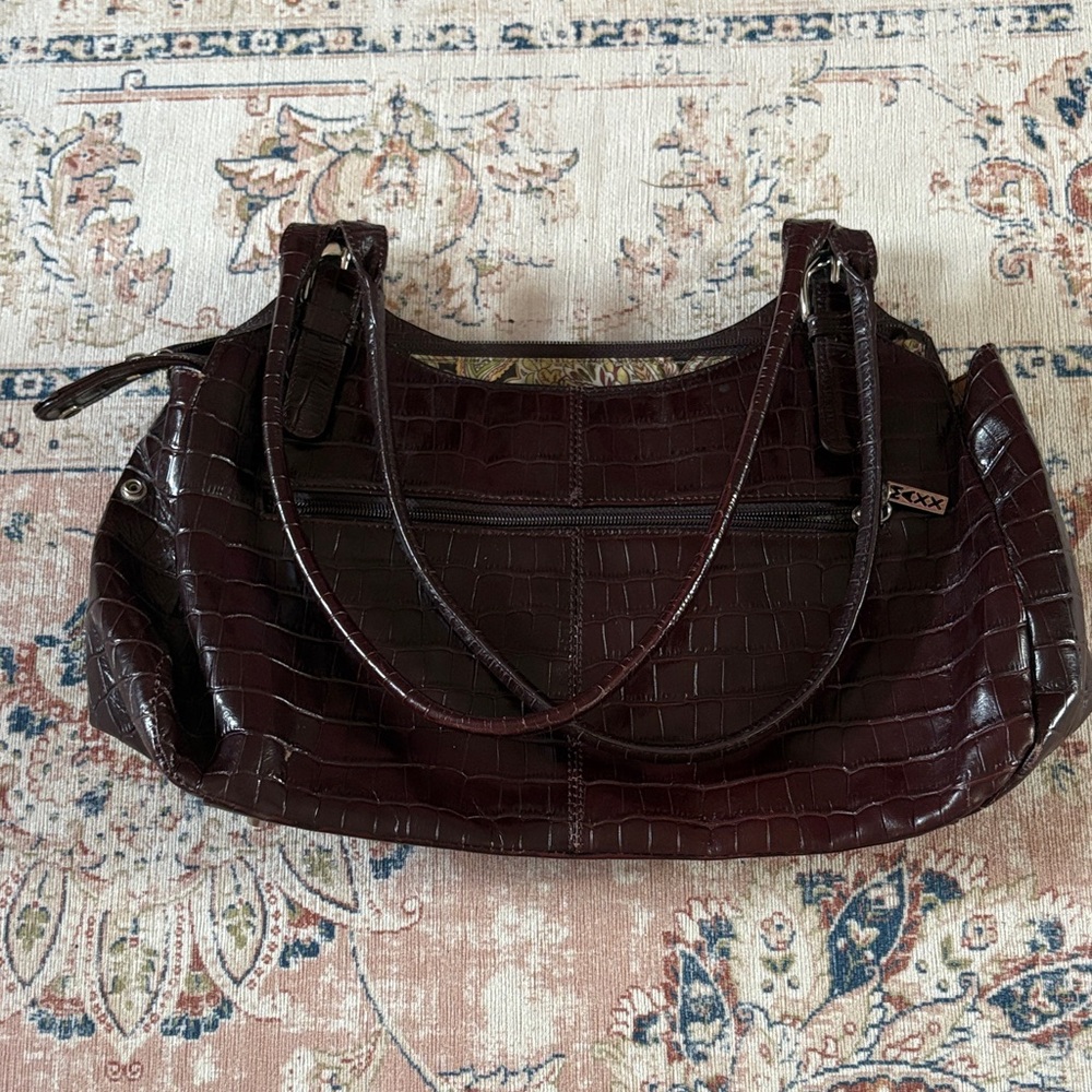 Maxx New York Dark Brown Crocodile-Embossed Shoulder Bag Never Used, Vintage y2k